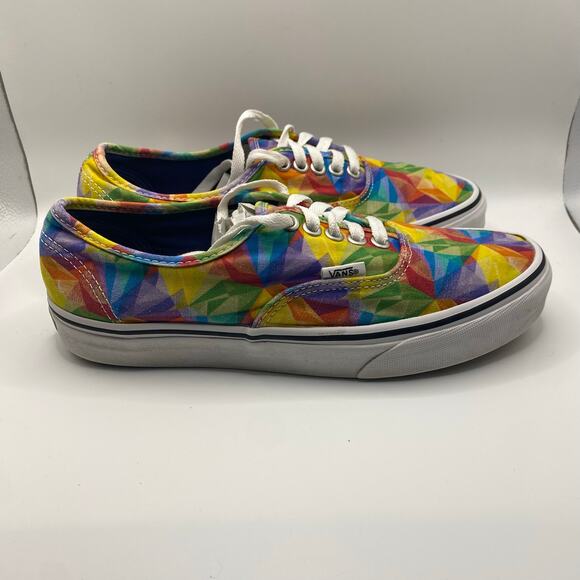 Vans Era Low Top Sneakers Rainbow Geometric Prism Multicolor Canvas M7 W8.5 - Picture 4 of 8